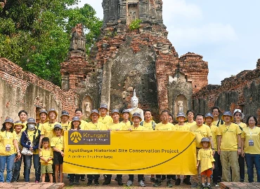 Krungsri organizes historical site conservation activity in birthplace province.