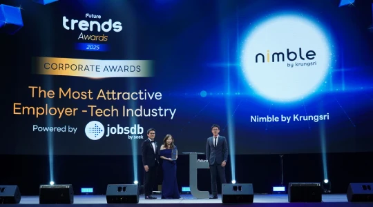 Krungsri Nimble wins ‘The Most Attractive Employer – Tech Industry’ from Future Trends Awards 2025 for, reinforcing its position as a hub for tech talent excellence